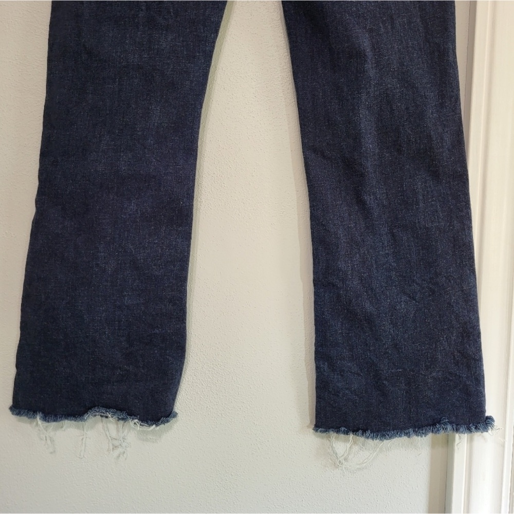 Judy Blue Size 13/31 Whiskered Dark Wash Bootcut Jeans~Frayed Hem~like New! - Picture 8 of 13